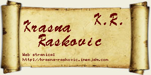 Krasna Rašković vizit kartica